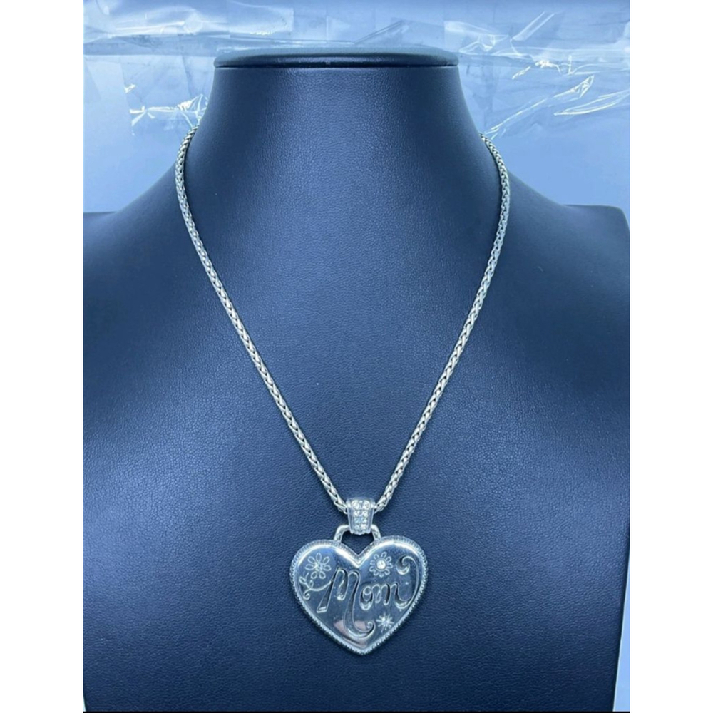 Brighton Mom Heart Pendant Necklace 15"+2" EUC